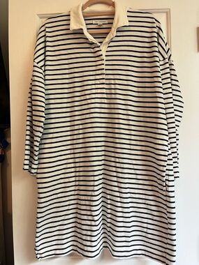 The Arrivals Black & White Striped Long Sleeve Dress